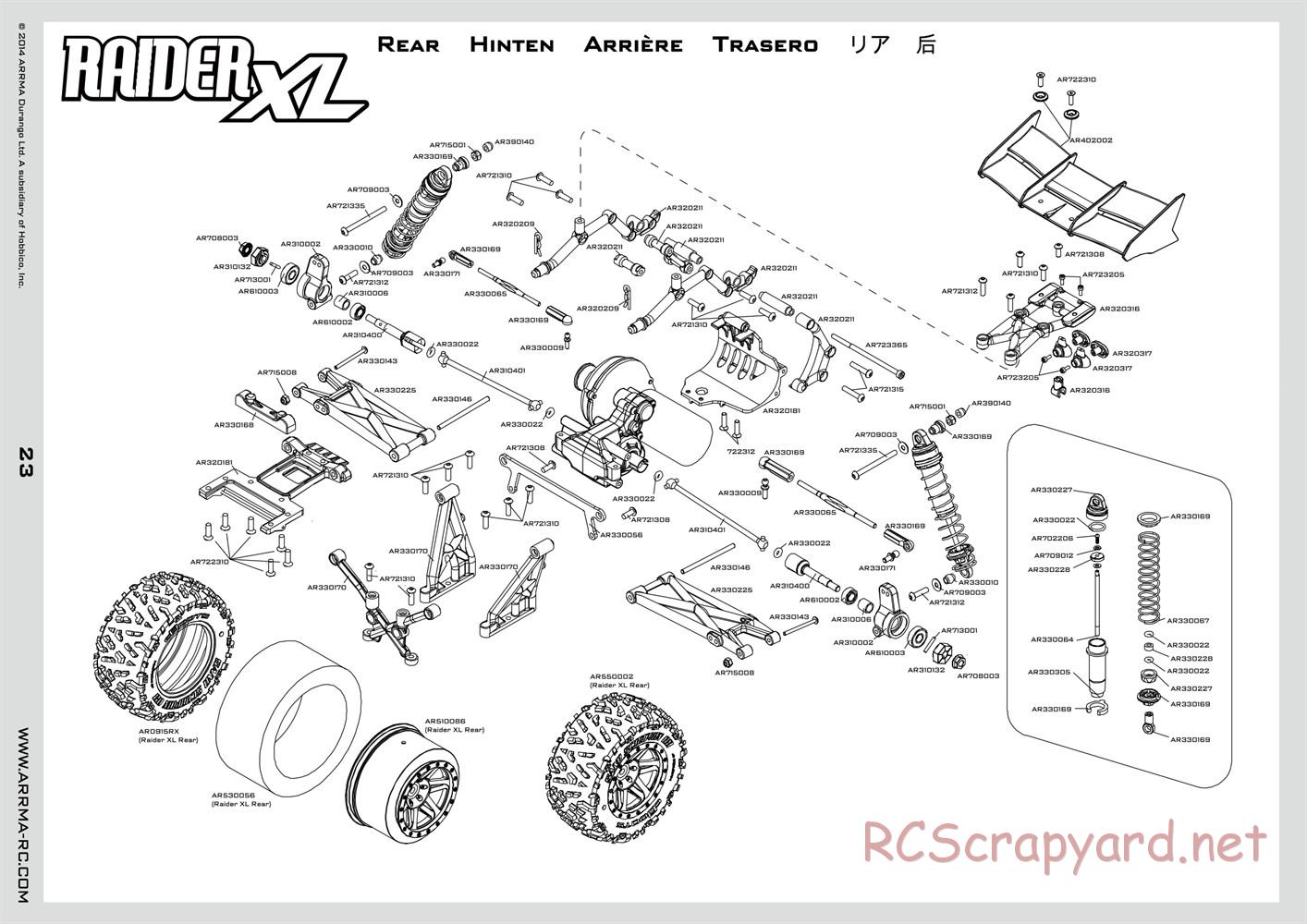 ARRMA - Raider XL BLX (2014) - Manual - Page 23