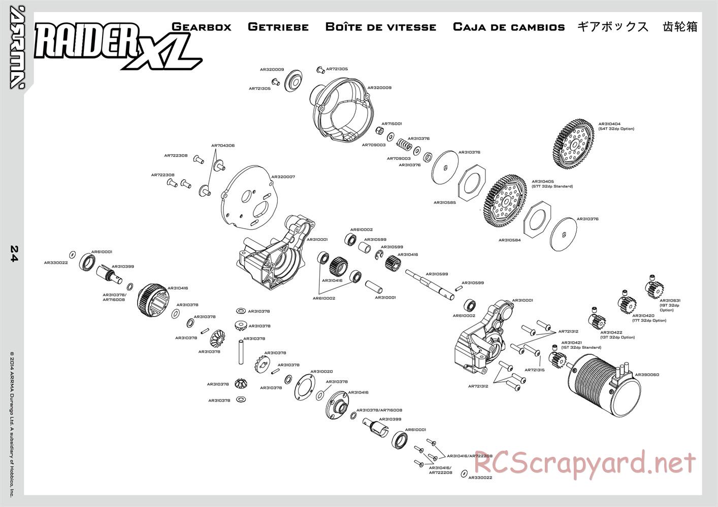 ARRMA - Raider XL BLX (2014) - Manual - Page 24