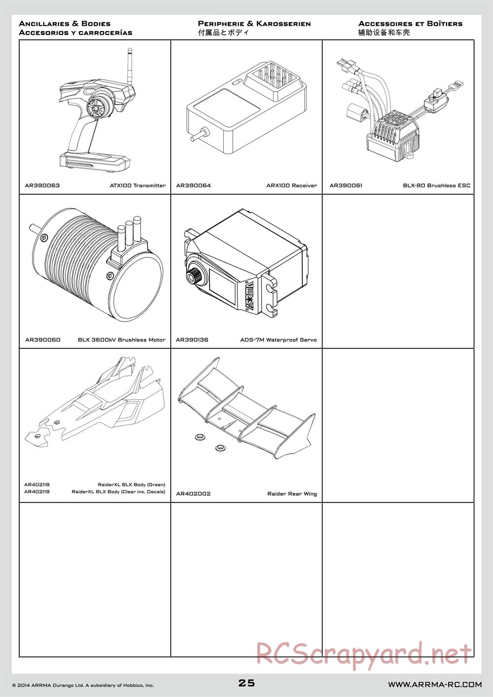 ARRMA - Raider XL BLX (2014) - Manual - Page 25