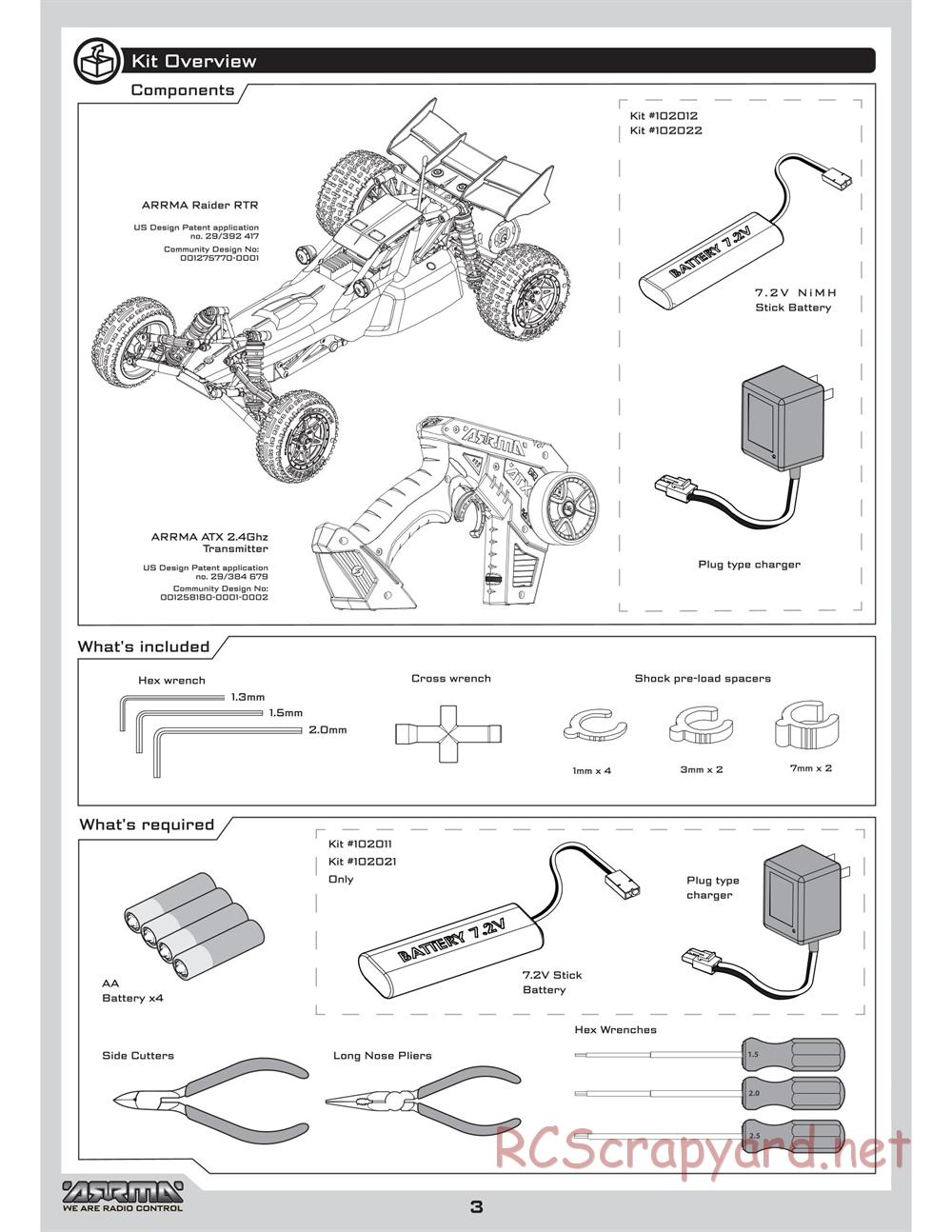 ARRMA - Raider (2010) - Manual - Page 3