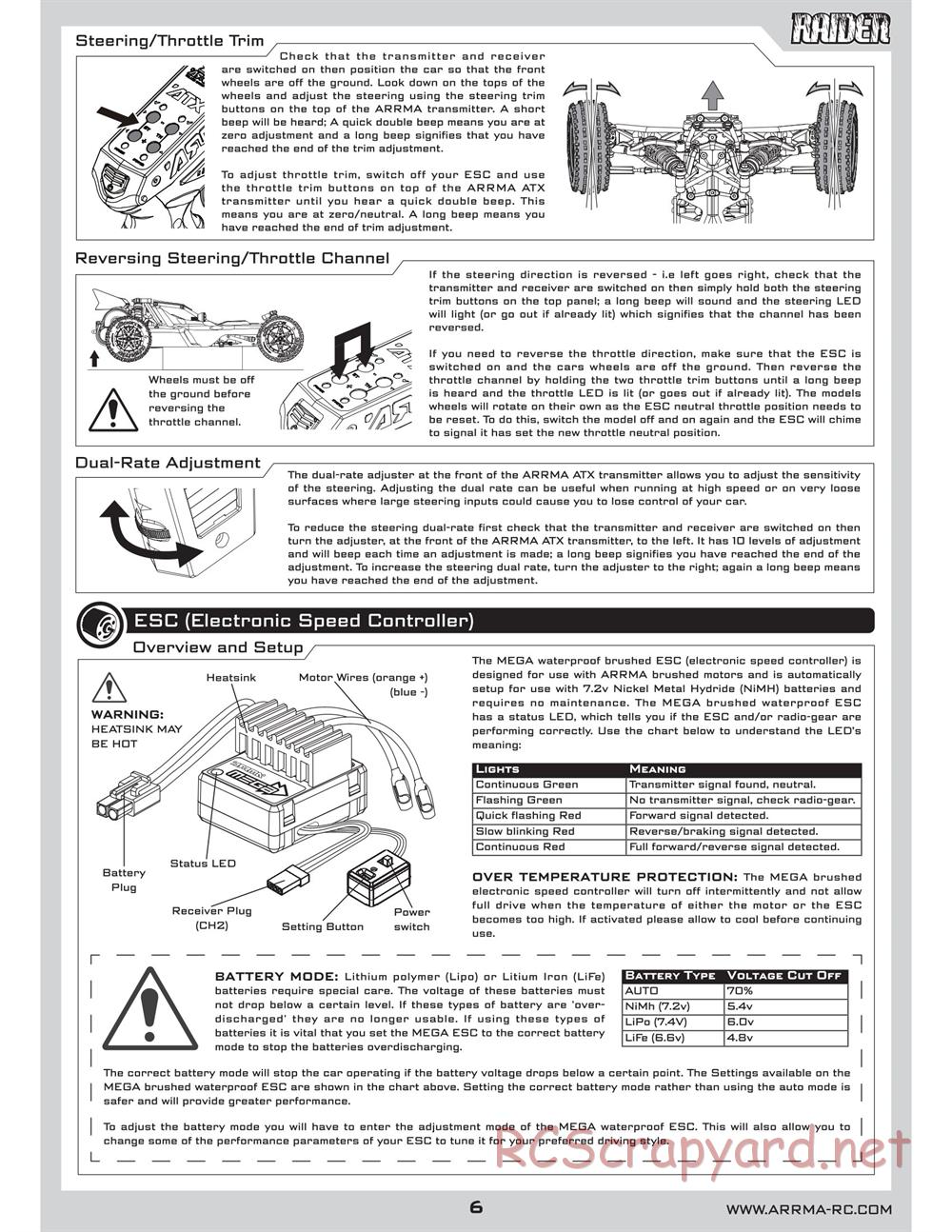 ARRMA - Raider (2010) - Manual - Page 6