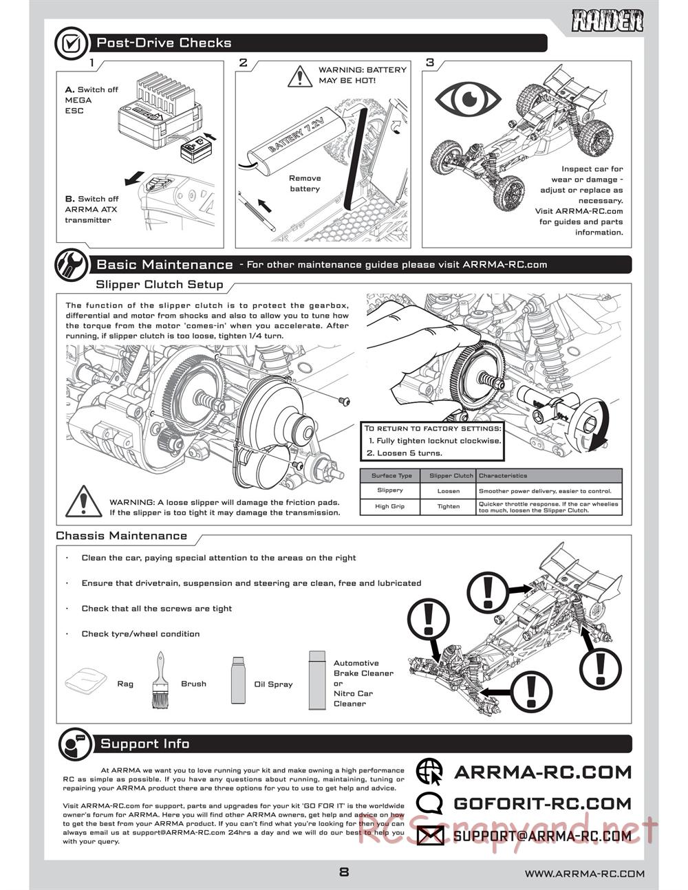 ARRMA - Raider (2010) - Manual - Page 8