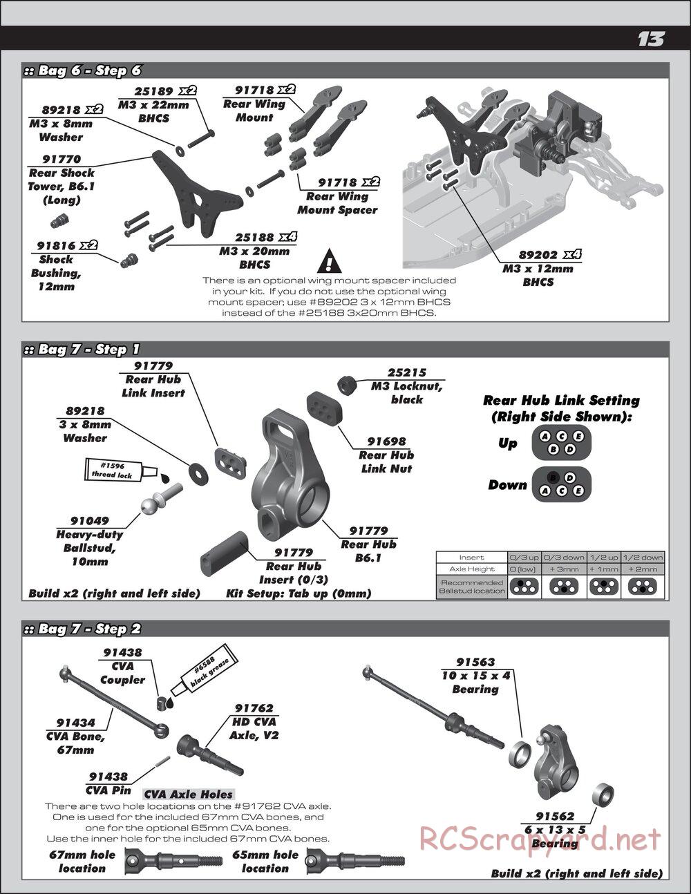 Team Associated - RC10 B6.1D Team Kit - Manual - Page 13