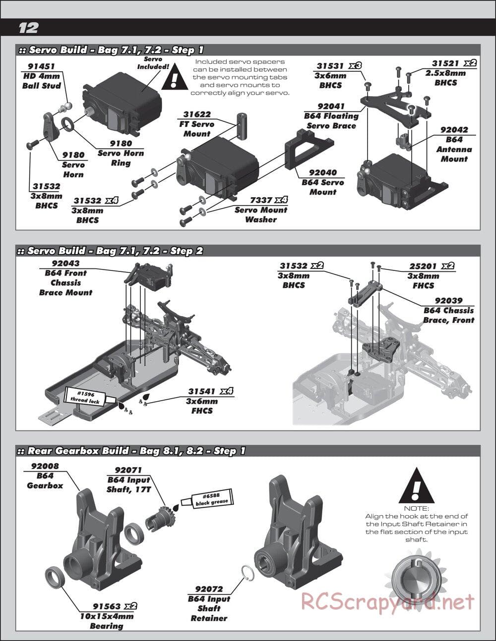 Team Associated - RC10 B64 Club Racer - Manual - Page 12