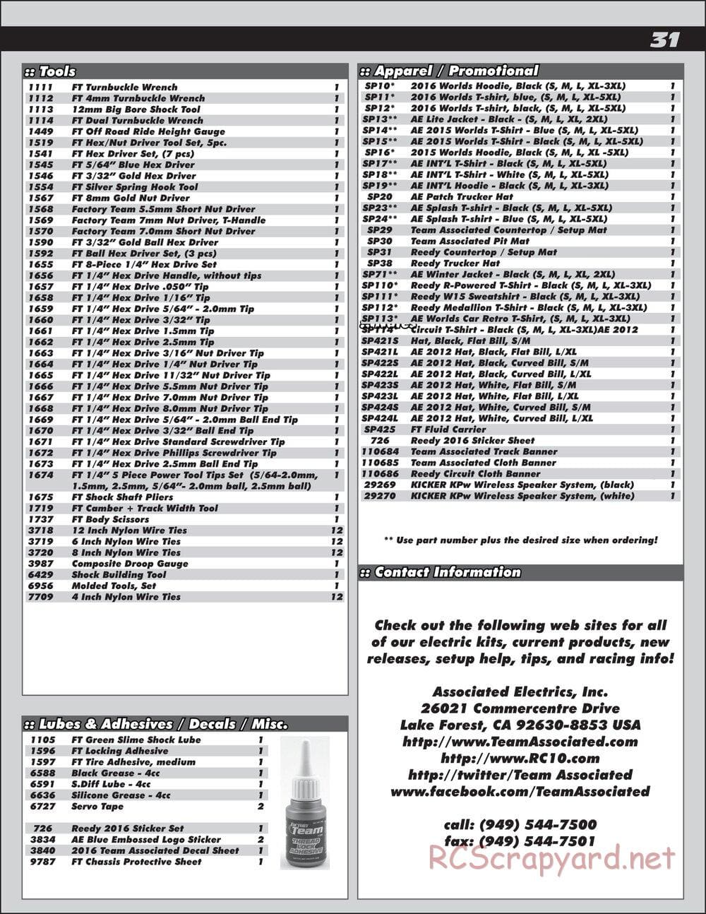 Team Associated - RC10 B64 Club Racer - Manual - Page 31