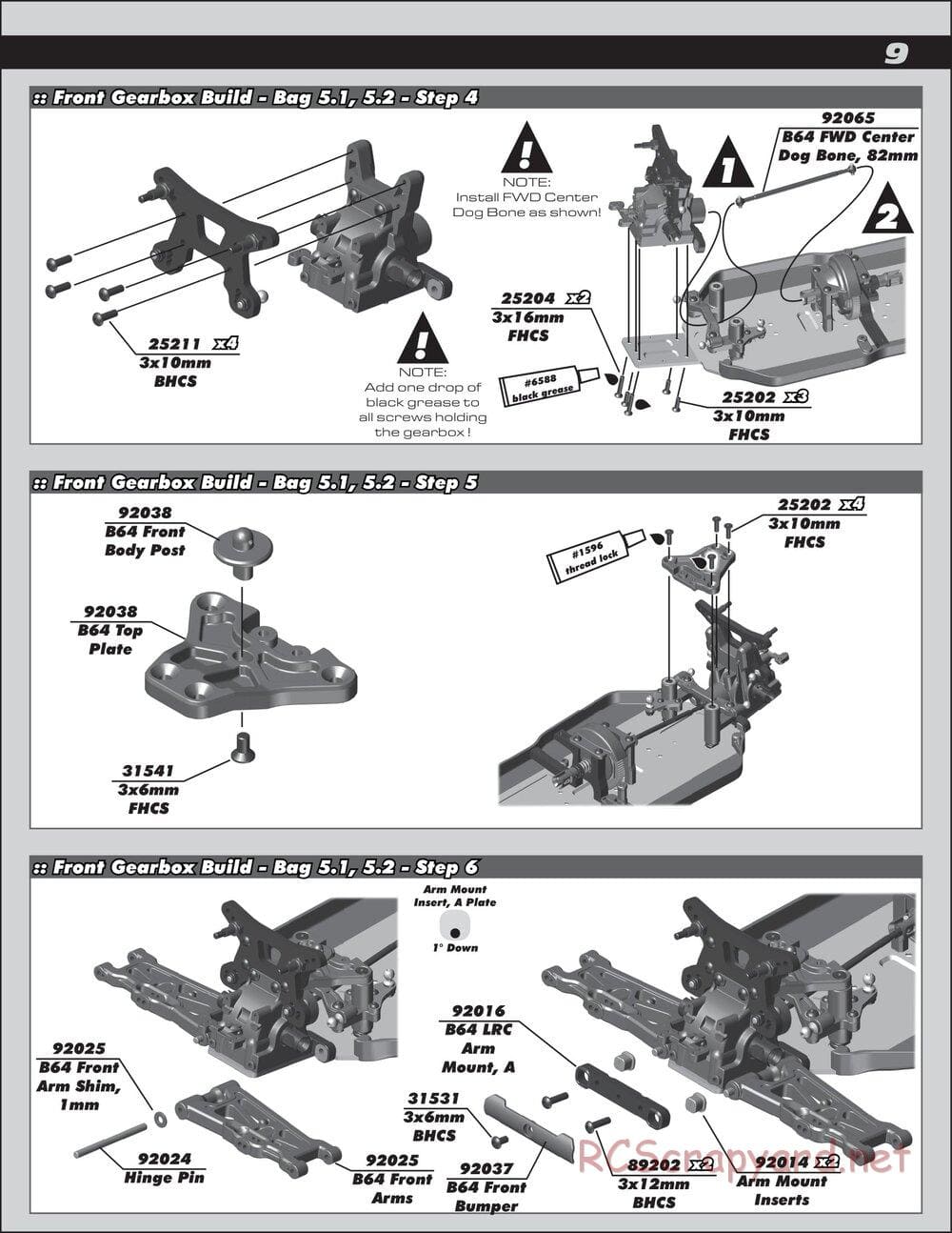 Team Associated - B64 Team - Manual - Page 9