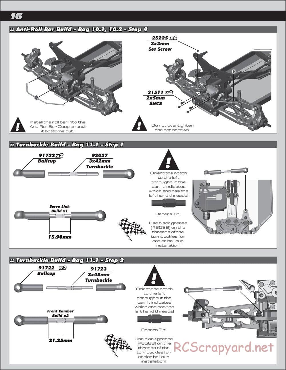 Team Associated - B64 Team - Manual - Page 16