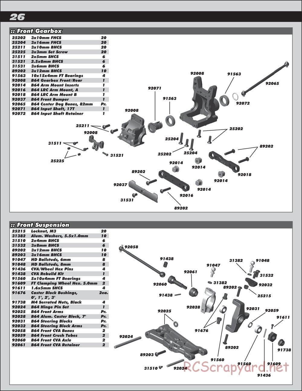 Team Associated - B64 Team - Manual - Page 26