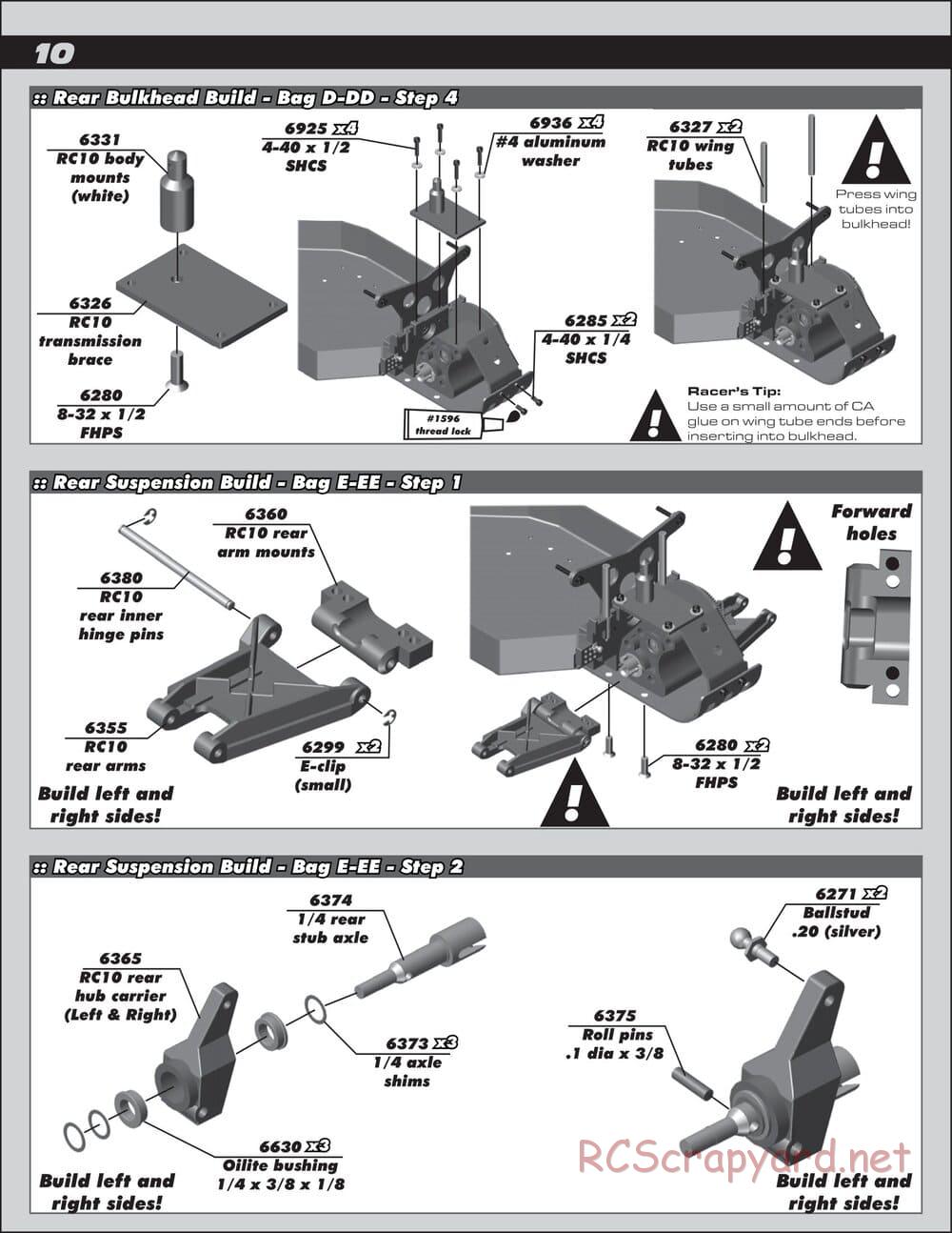 Team Associated - RC10 Classic - Manual - Page 10