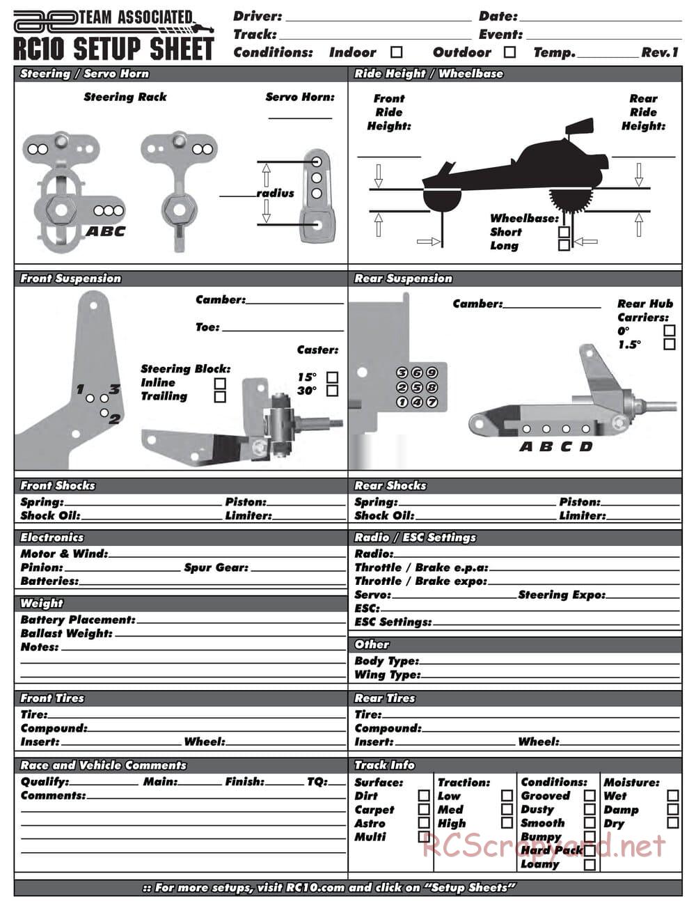 Team Associated - RC10 Classic - Manual - Page 33