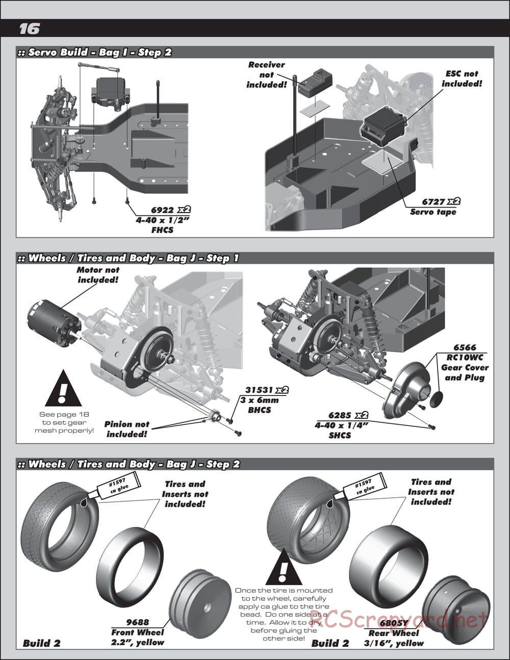 Team Associated - RC10 World's Car - Manual - Page 16