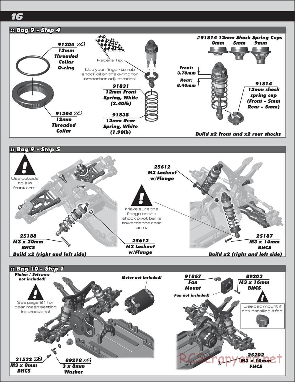 Team Associated - RC10 B6.2D Team - Manual - Page 16