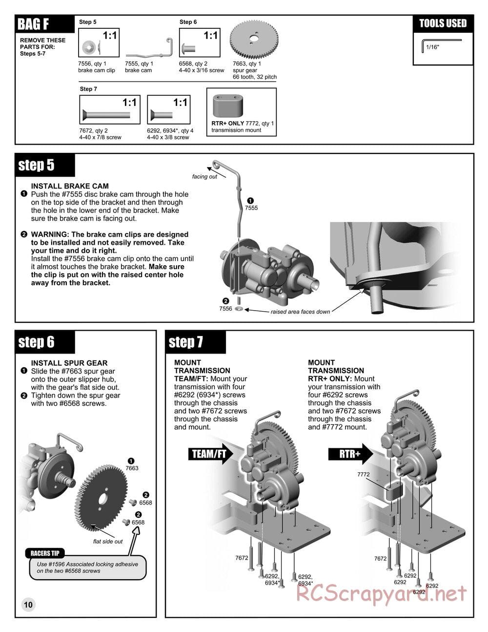 Team Associated - RC10GT RTR Plus - Manual - Page 10