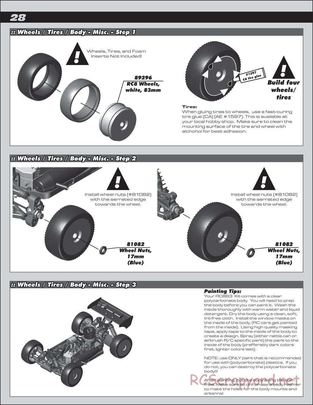 Team Associated - RC8B3 Team - Manual - Page 28