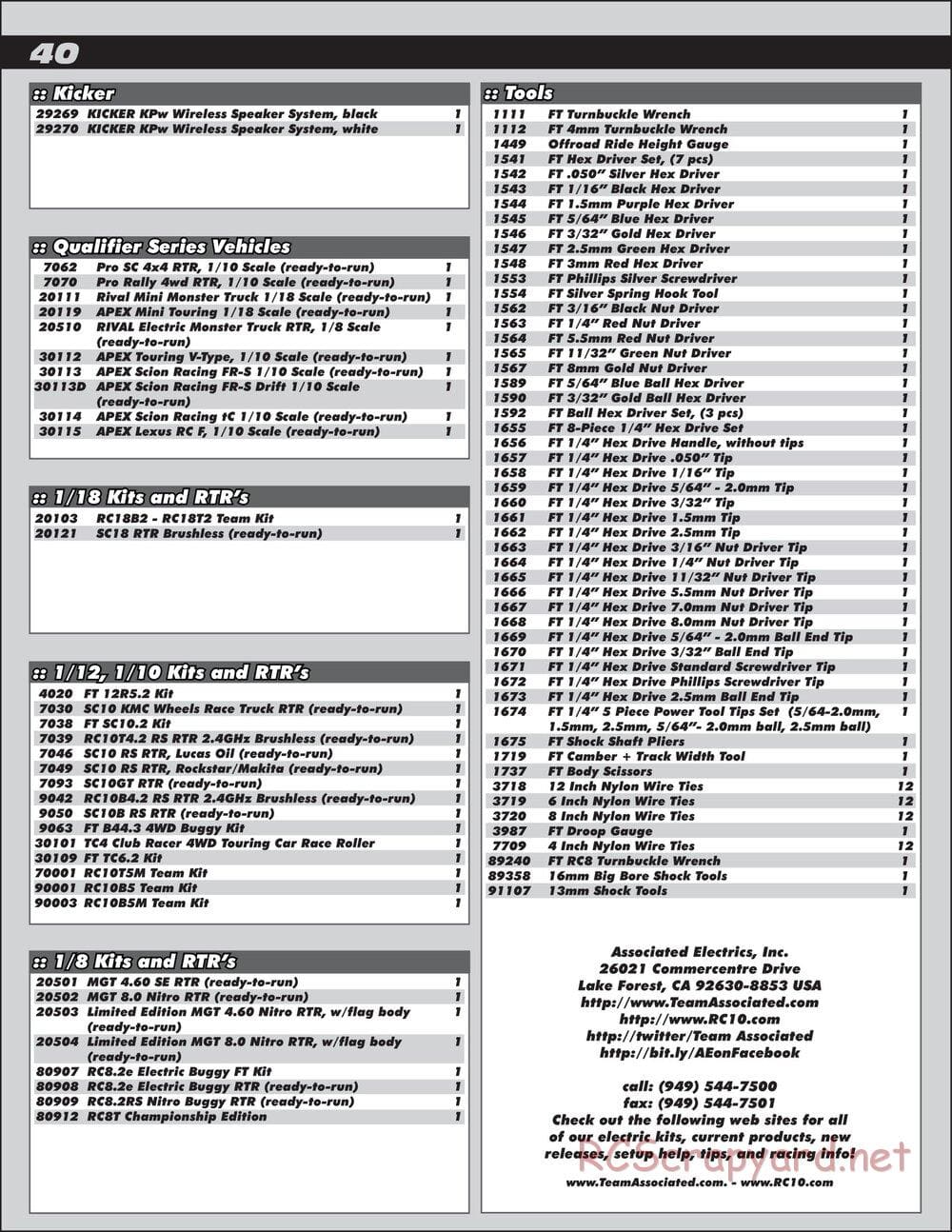 Team Associated - RC8B3 Team - Manual - Page 40