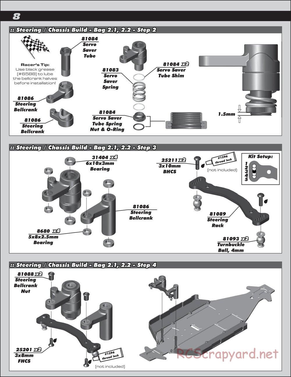 Team Associated - RC8T3.1 Team - Manual - Page 8