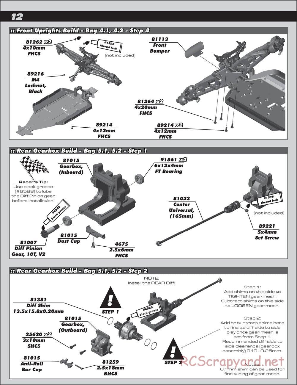 Team Associated - RC8T3.1 Team - Manual - Page 12