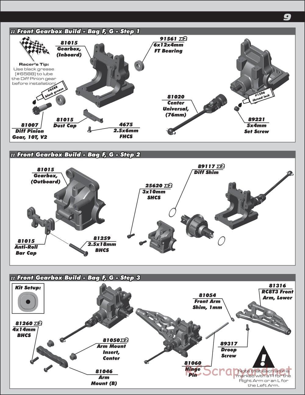 Team Associated - RC8T3 Team - Manual - Page 9