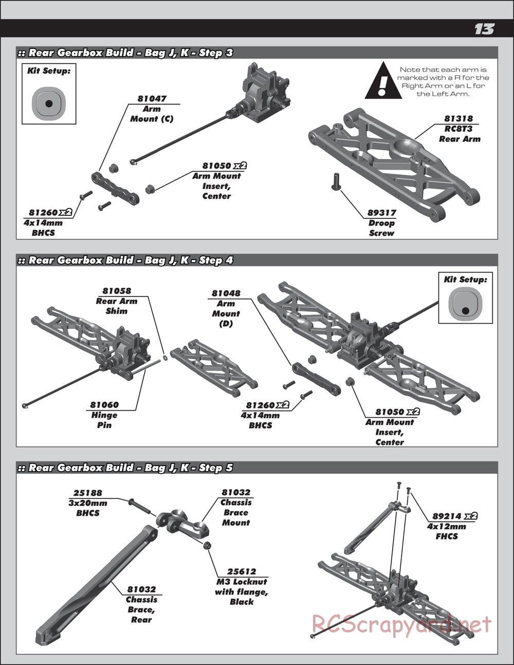 Team Associated - RC8T3 Team - Manual - Page 13