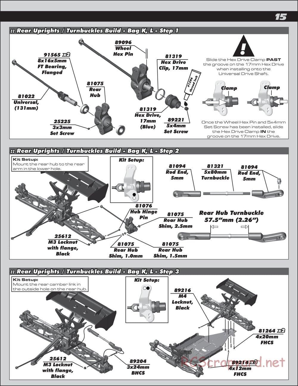 Team Associated - RC8T3 Team - Manual - Page 15