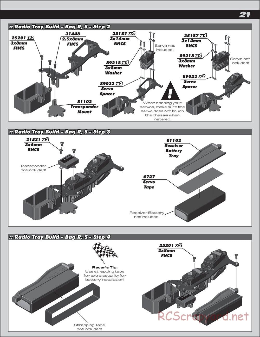 Team Associated - RC8T3 Team - Manual - Page 21