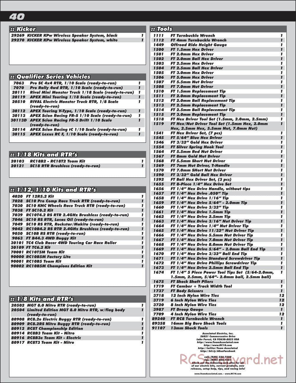 Team Associated - RC8T3 Team - Manual - Page 40