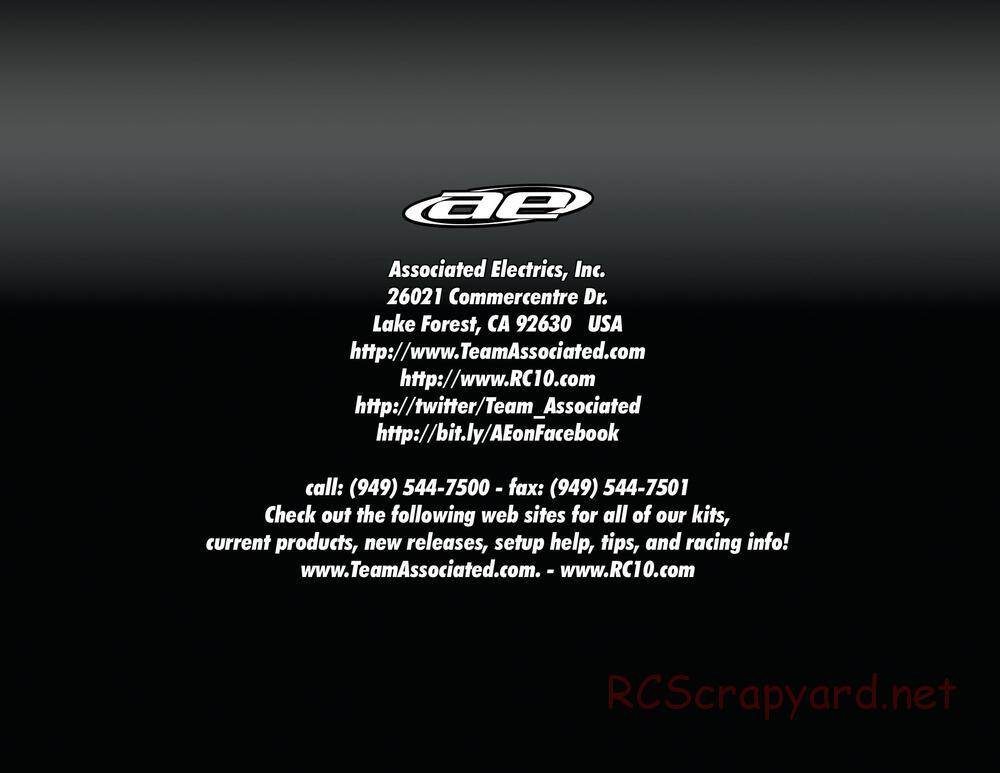 Team Associated - SC10.3 Lucas Oil - Manual - Page 38