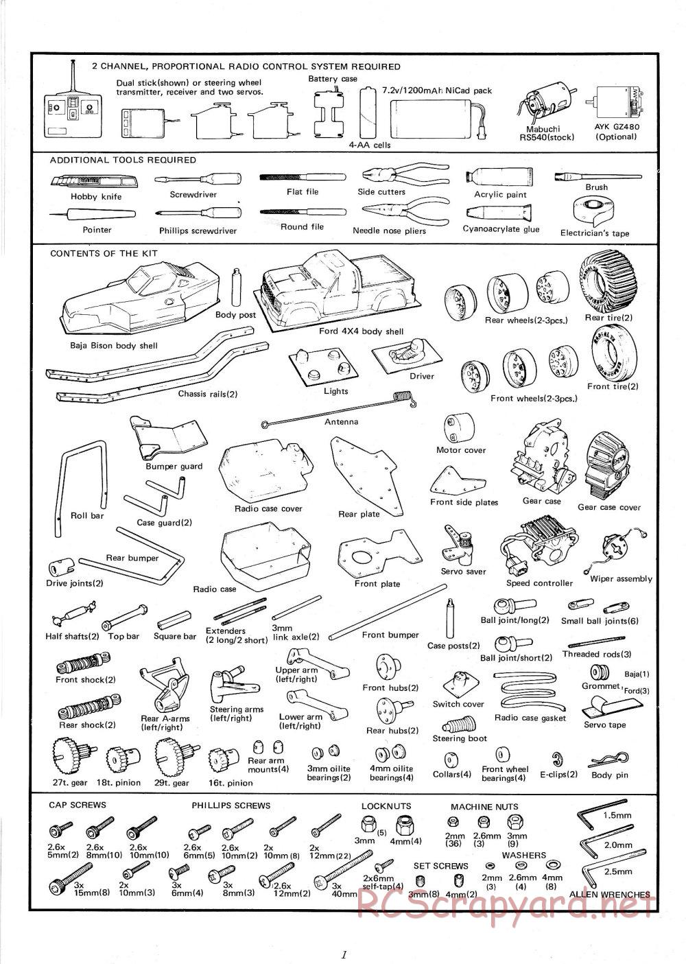 AYK Racing - 566B Super Trail - Parts List - Page 3