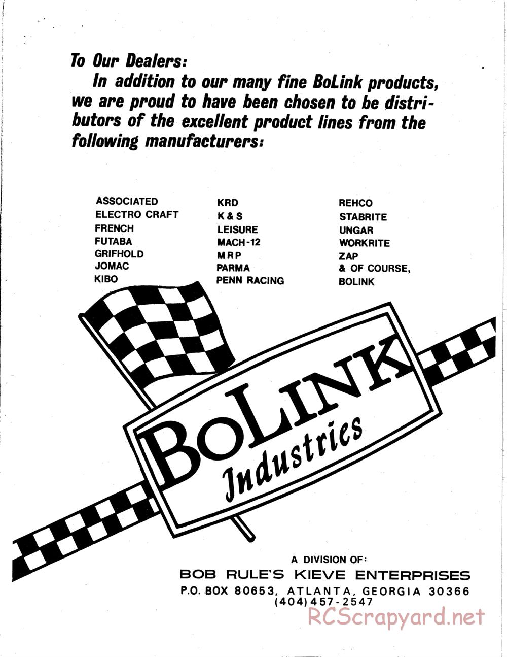 Bolink - Models and Part Lists - Page 1