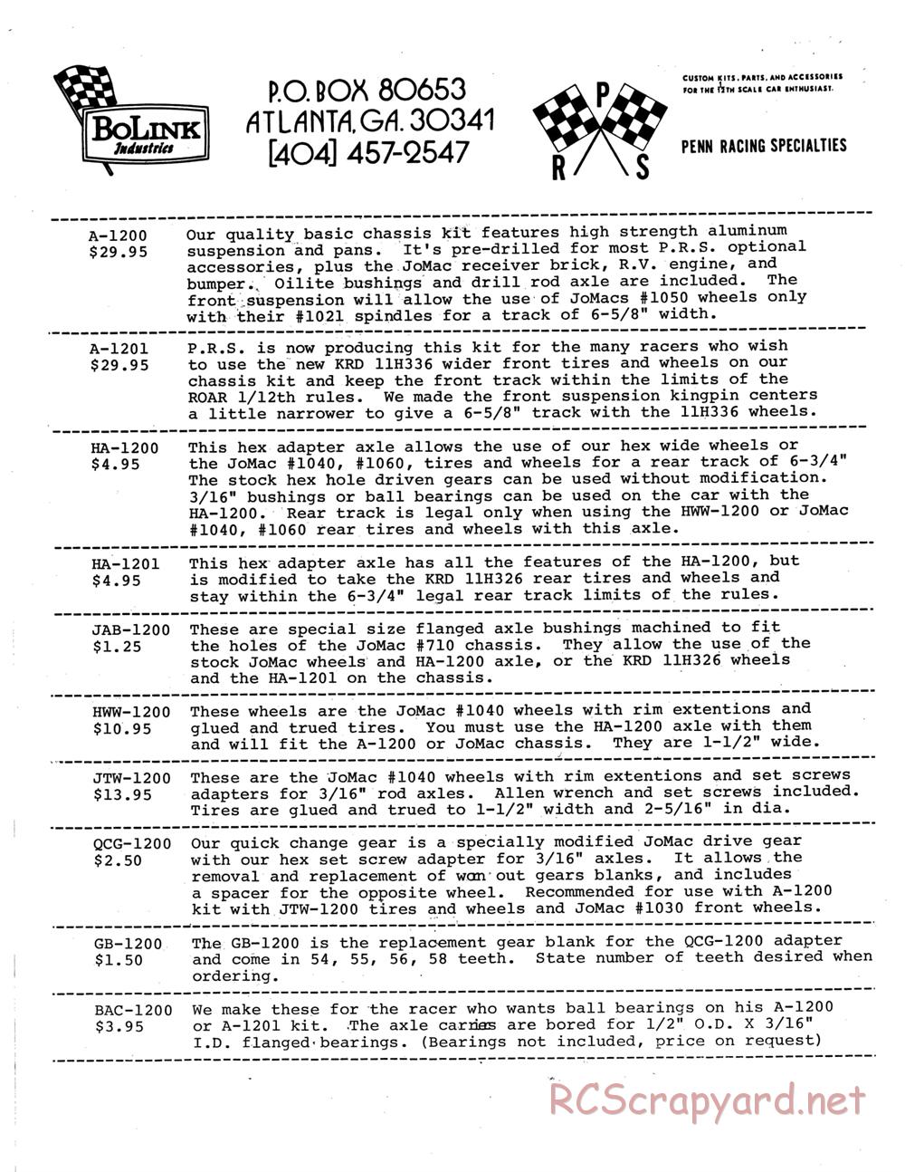 Bolink - Models and Part Lists - Page 6