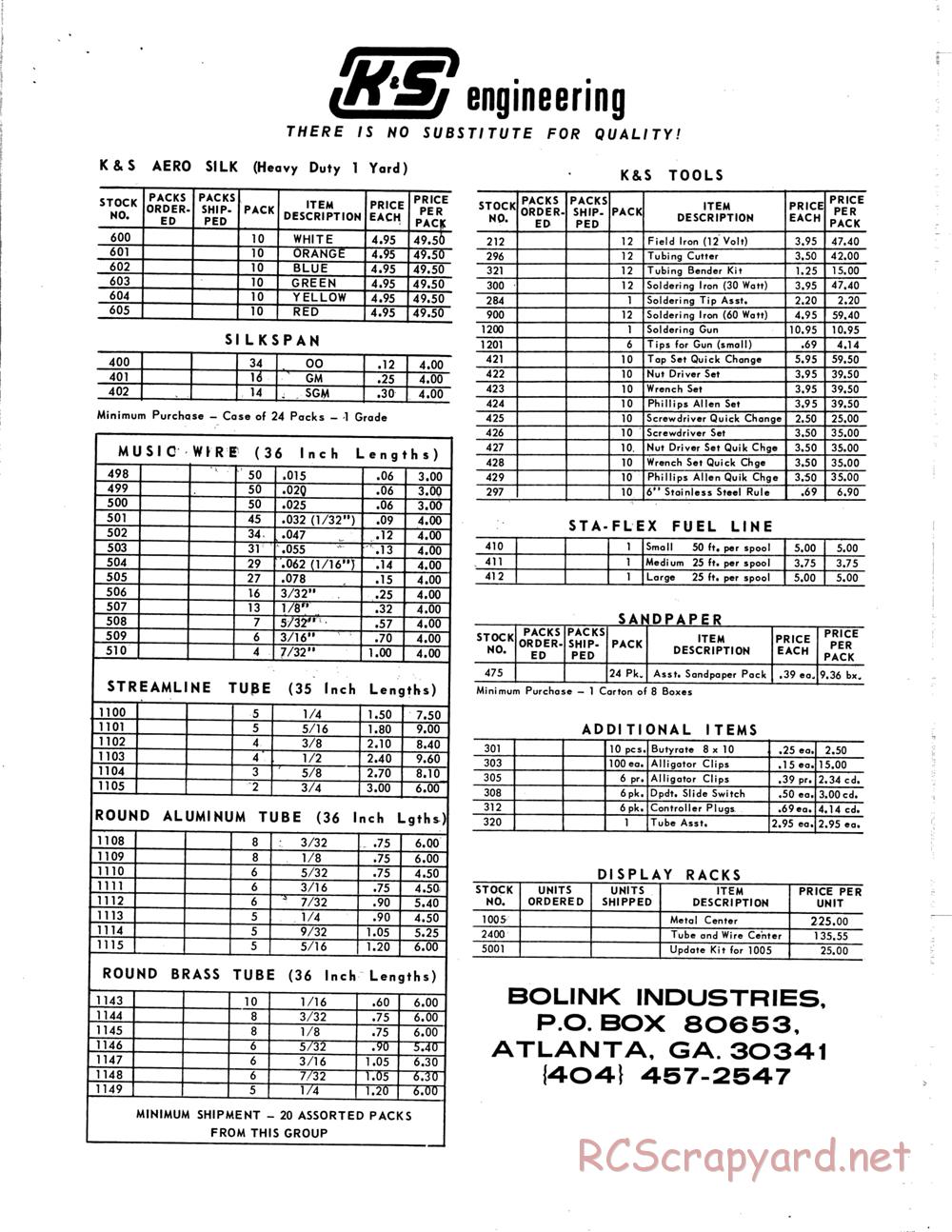 Bolink - Models and Part Lists - Page 11