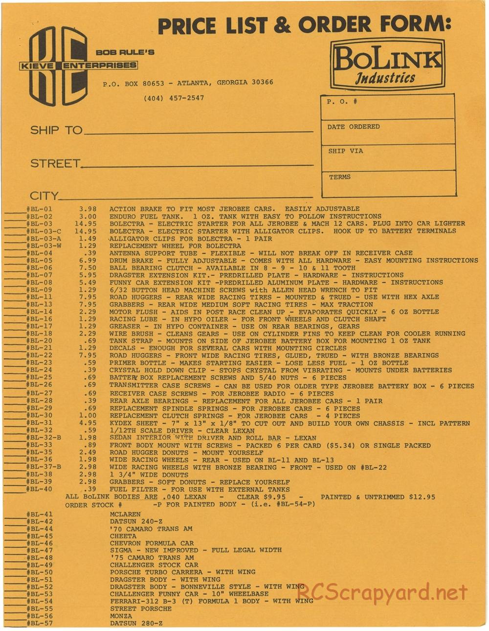 Bolink - Models and Part Lists - Page 17