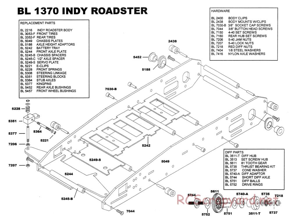 Bolink - Indy Roadster - Exploded View - Page 1