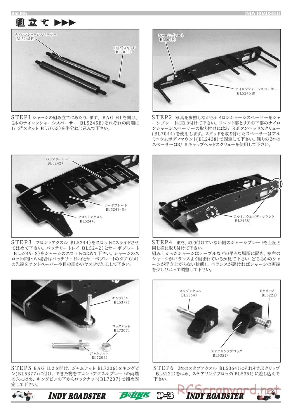 Bolink - Indy Roadster - Manual - Page 3