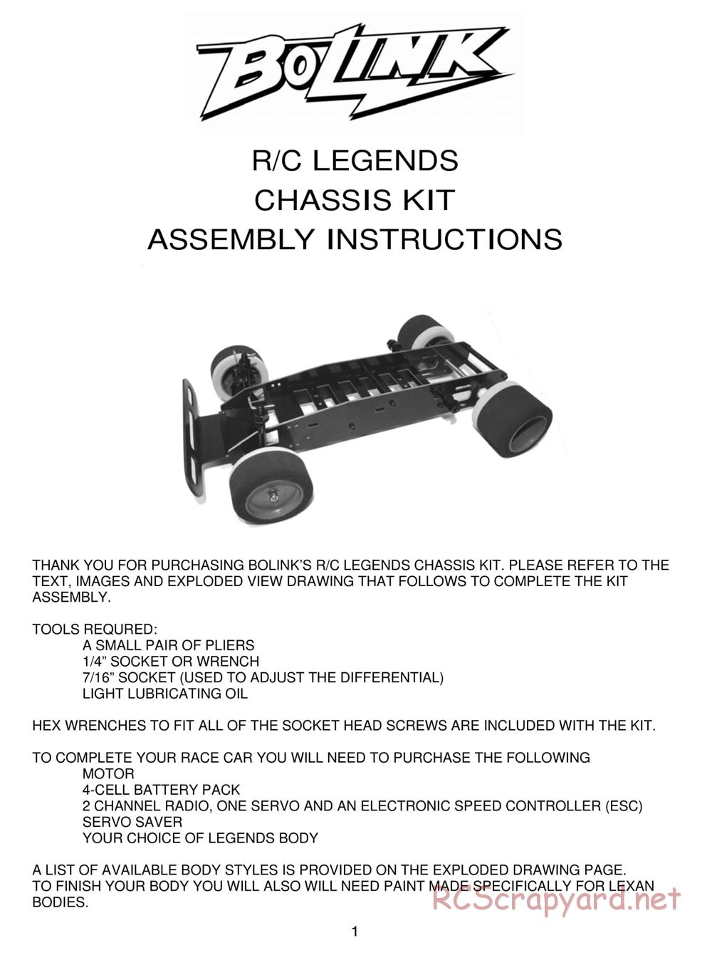 Bolink - R/C Legends - Manual - Page 1