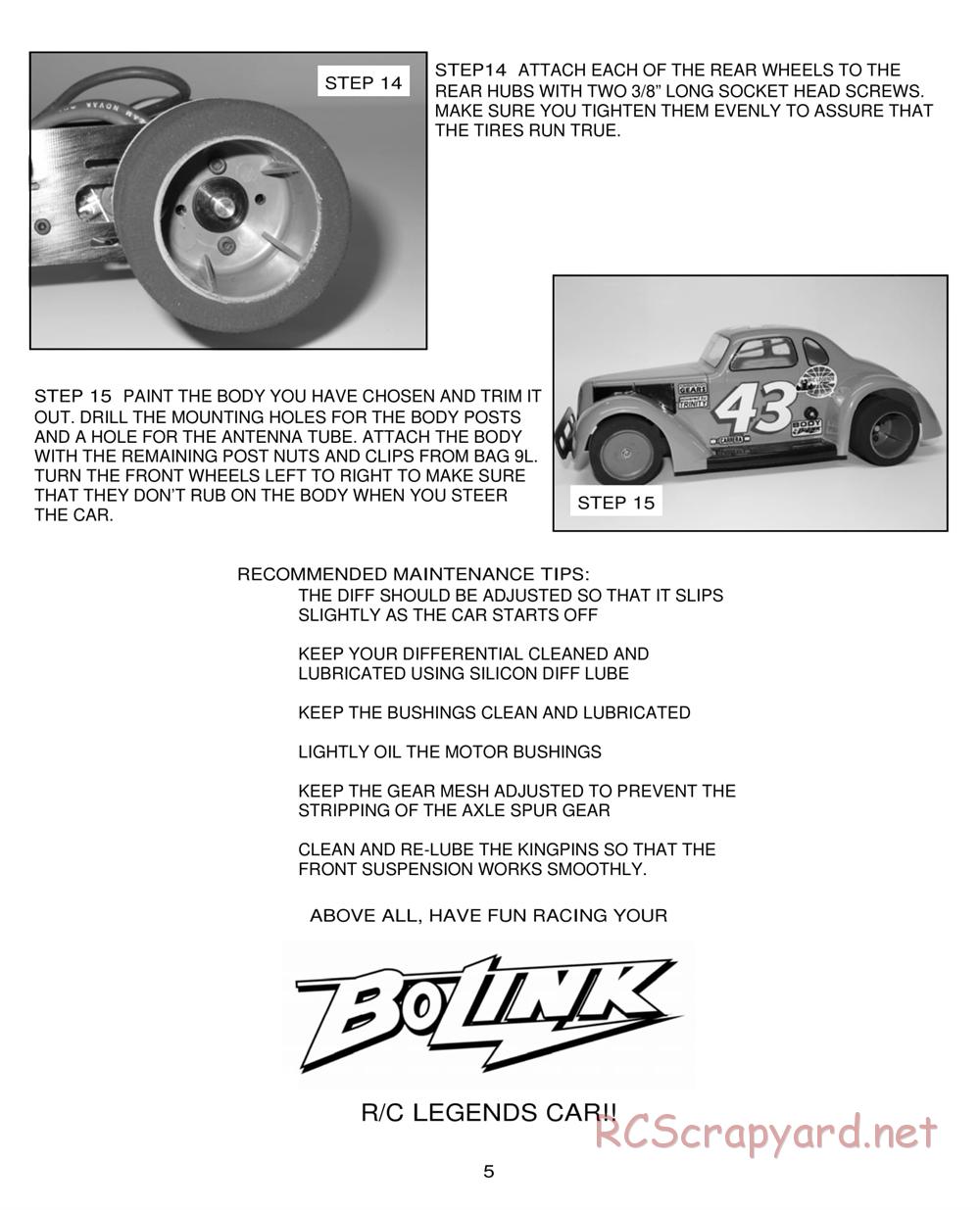 Bolink - R/C Legends - Manual - Page 5