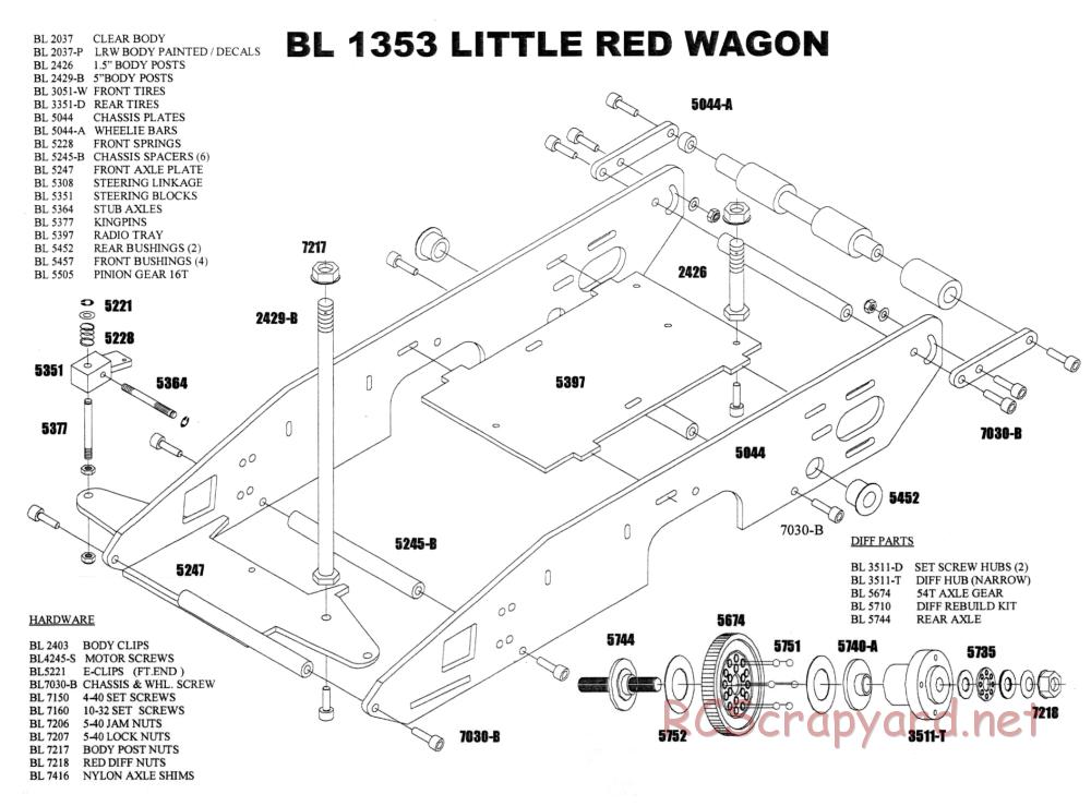 Bolink - Little Red Wagon - Exploded View and Parts List - Page 1