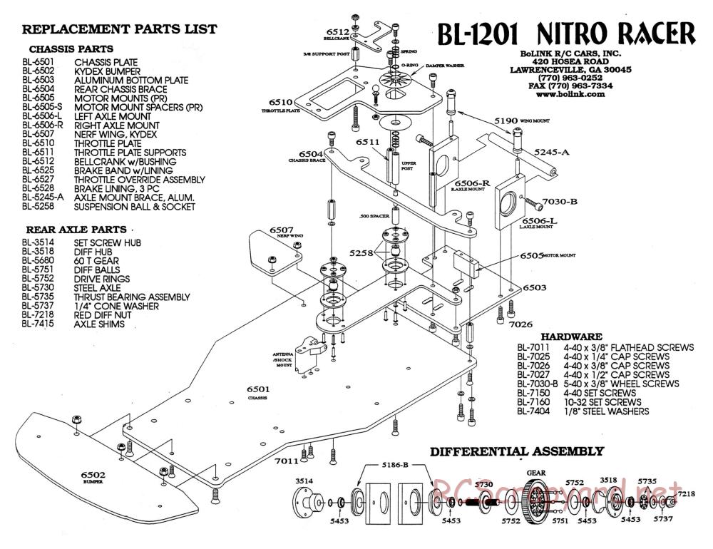 Bolink - Nitro Racer - Exploded View and Parts List - Page 1