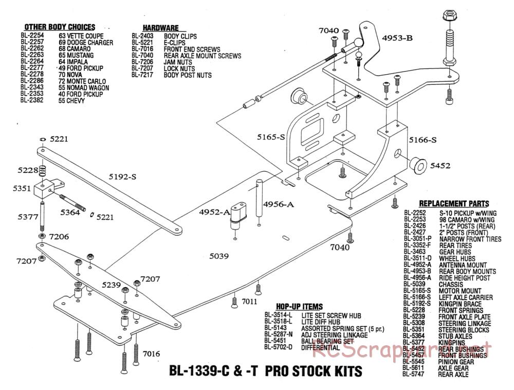 Bolink - Pro-Stock Drag Car - Exploded View and Parts List - Page 1