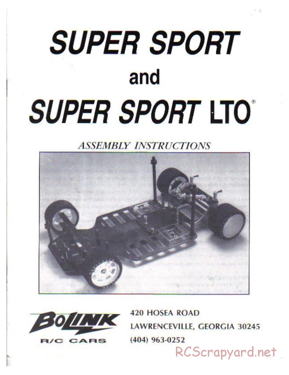 Bolink - Super Sport - Manual - Page 1