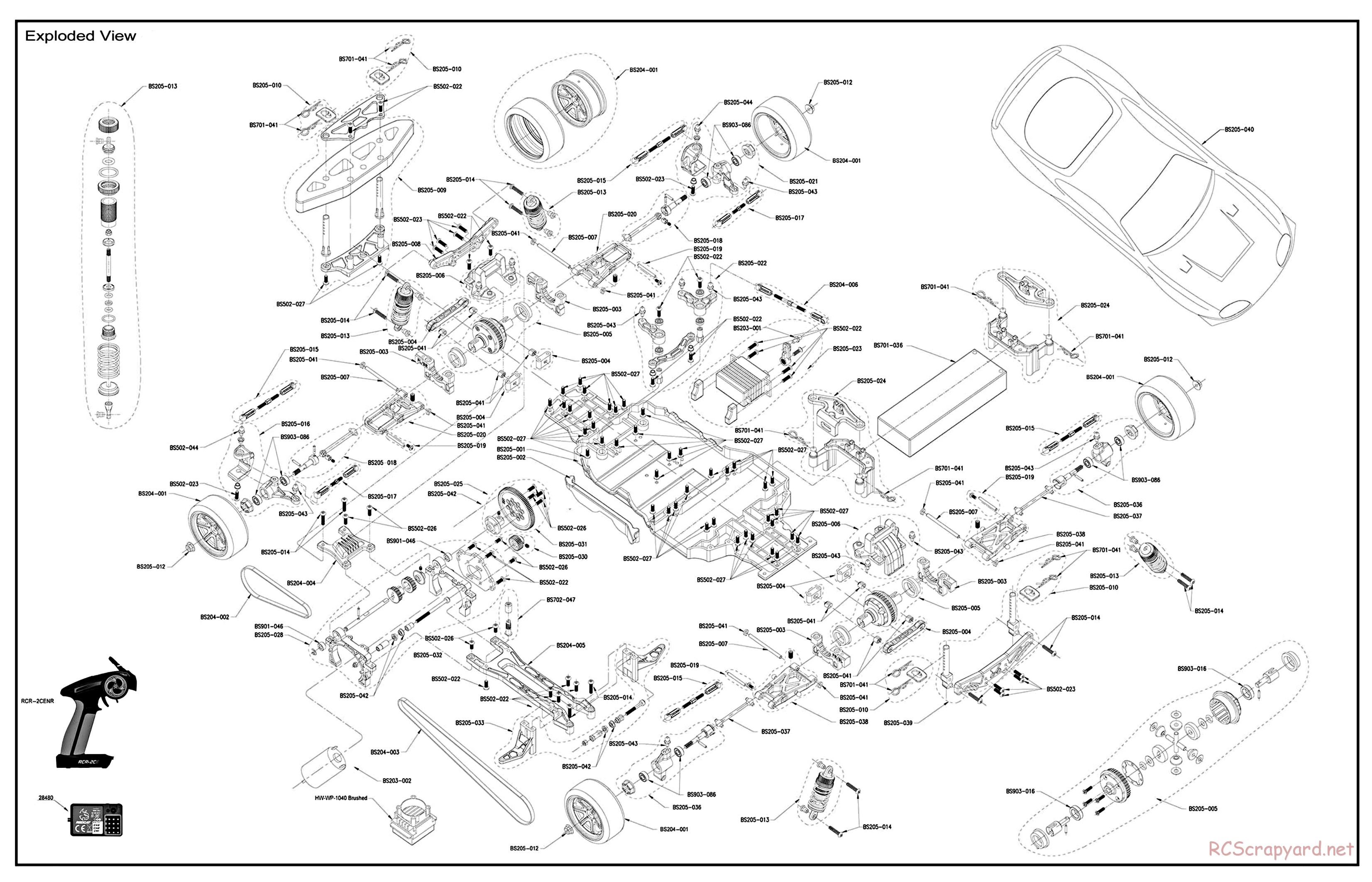 BSD Racing - BS204T - Exploded View - Page 1