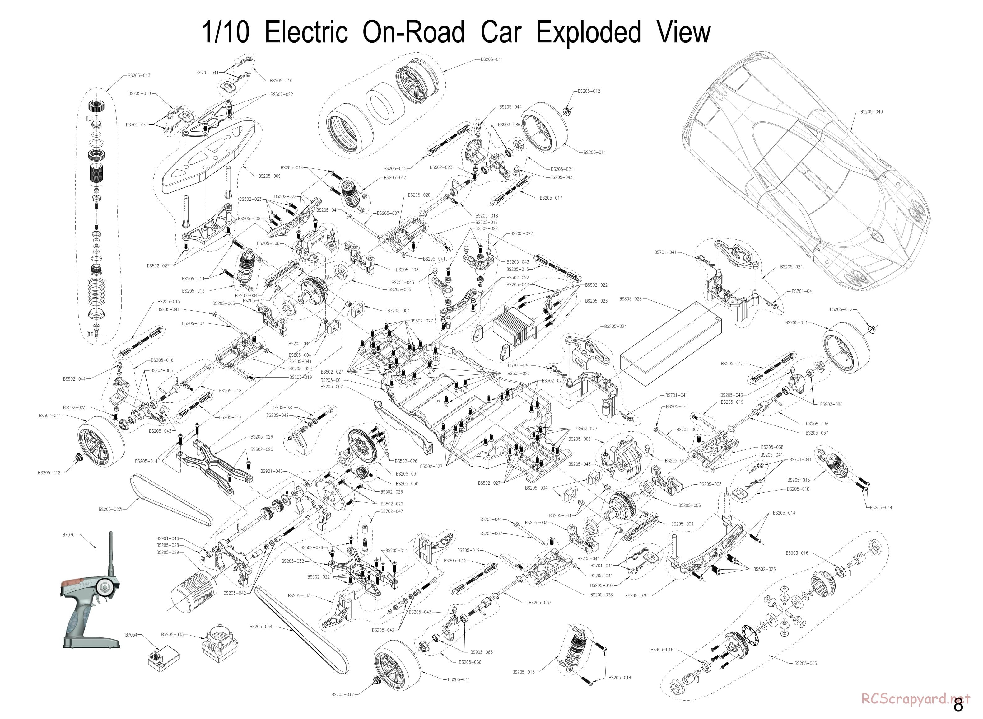 BSD Racing - BS205T - Exploded View - Page 1