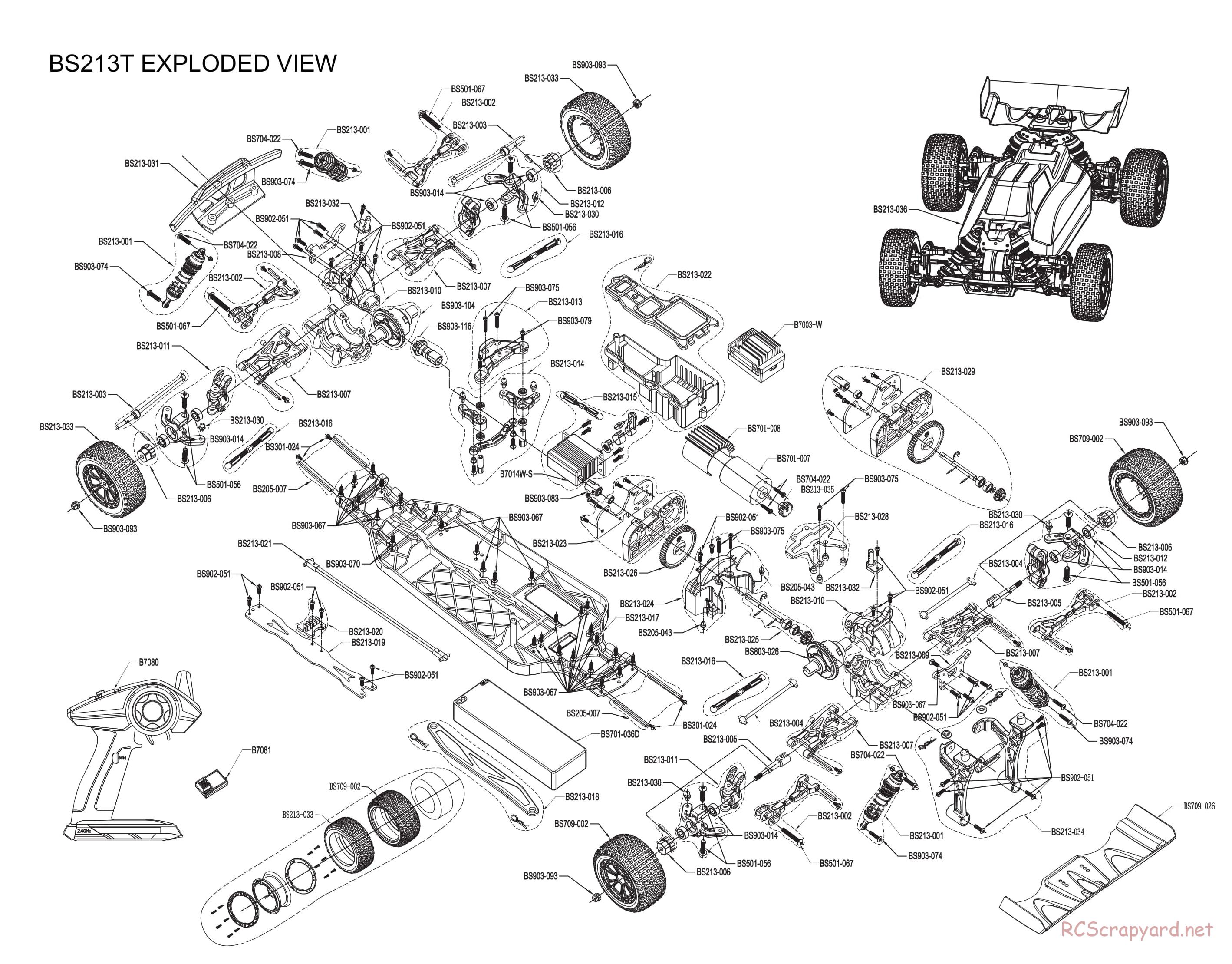 BSD Racing - BS213R / BS213T - Exploded View - Page 1