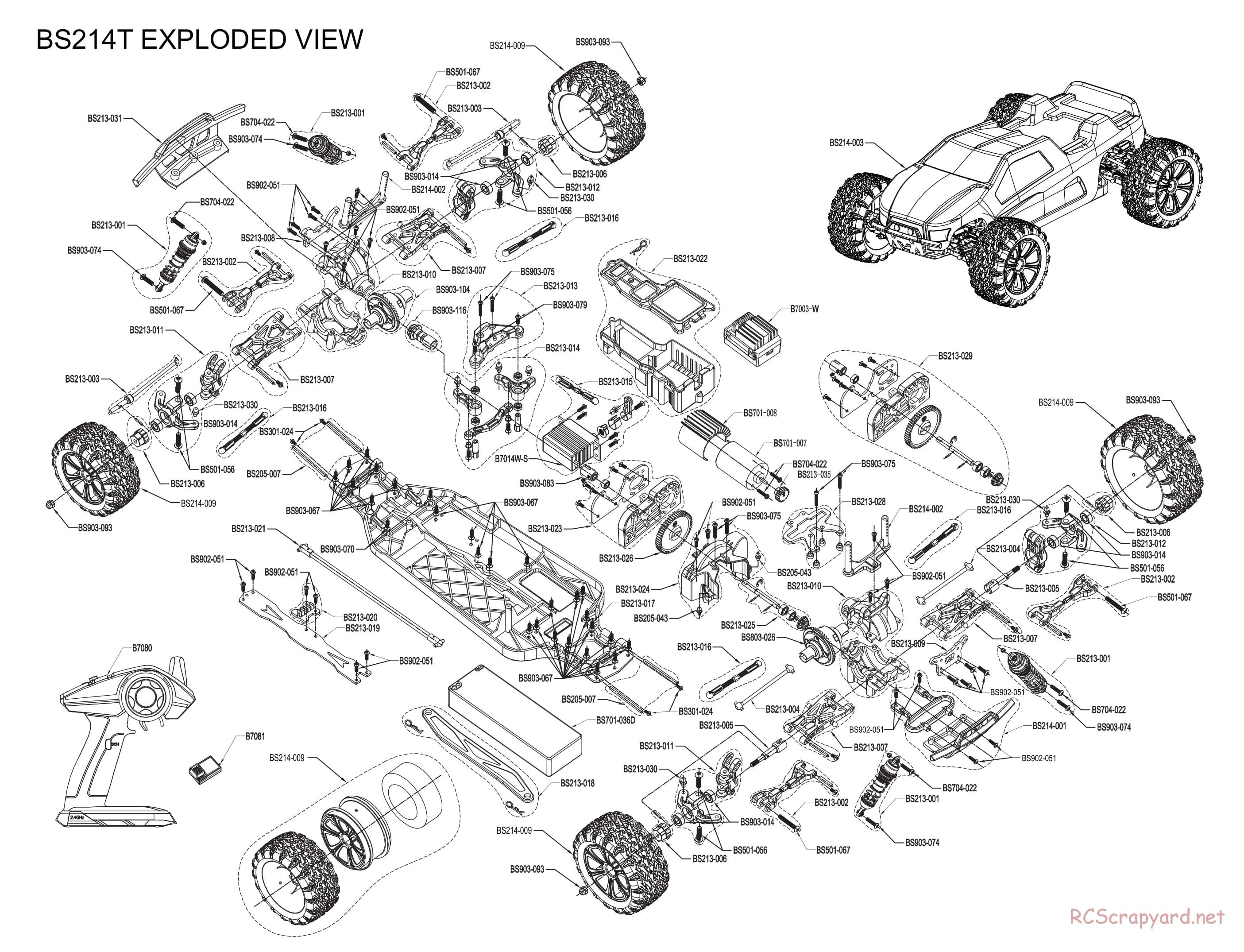 BSD Racing - BS214R / BS214T - Exploded View - Page 1