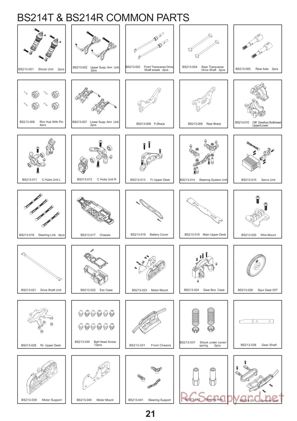 BSD Racing - BS214R / BS214T - Parts List - Page 3