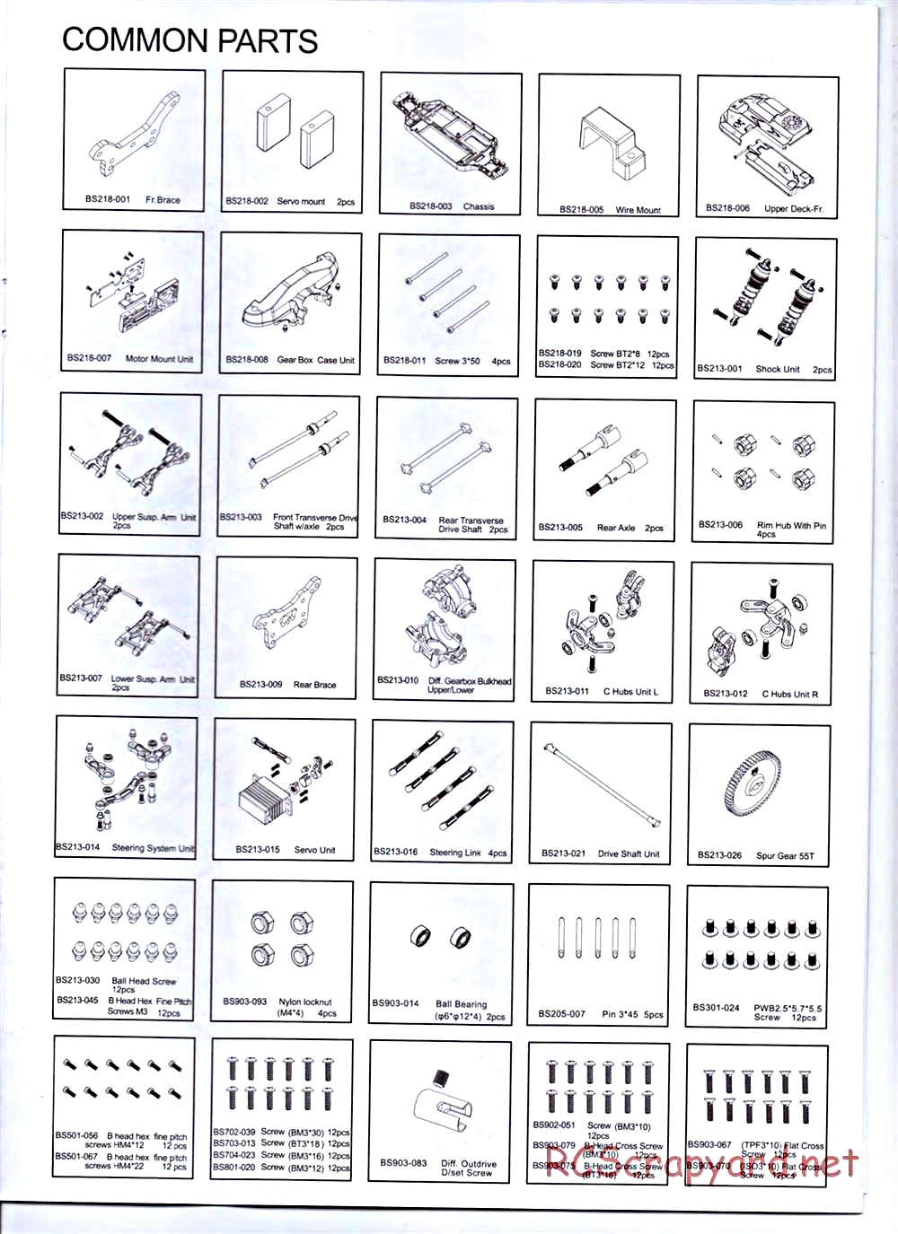 BSD Racing - BS219R / BS219T - Parts List - Page 2