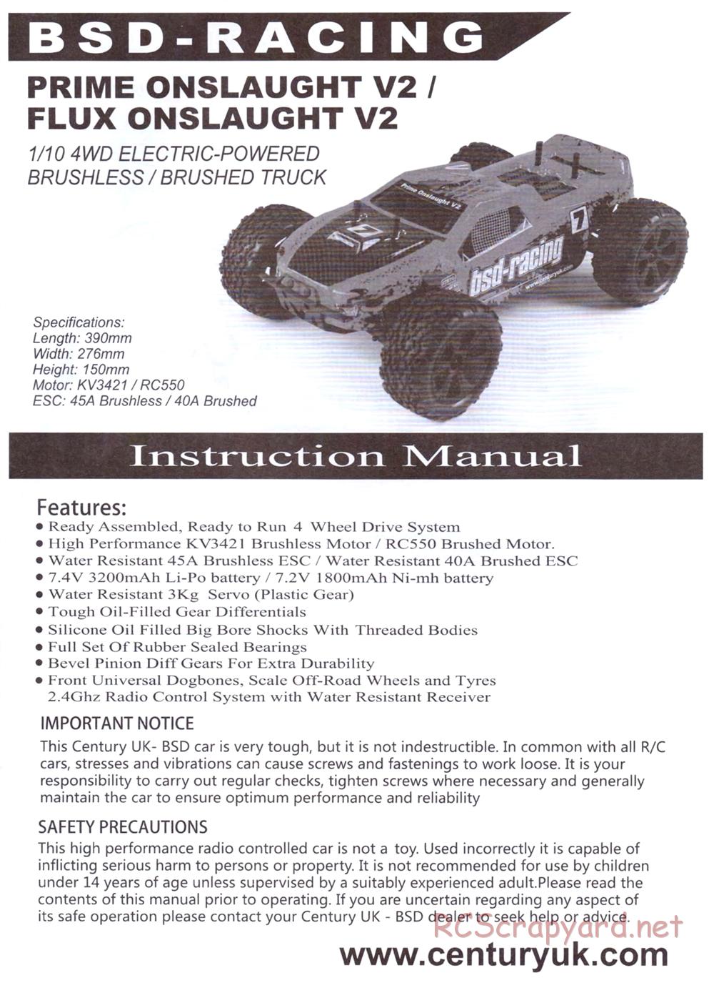 BSD Racing - BS220R / BS220T - Manual - Page 1