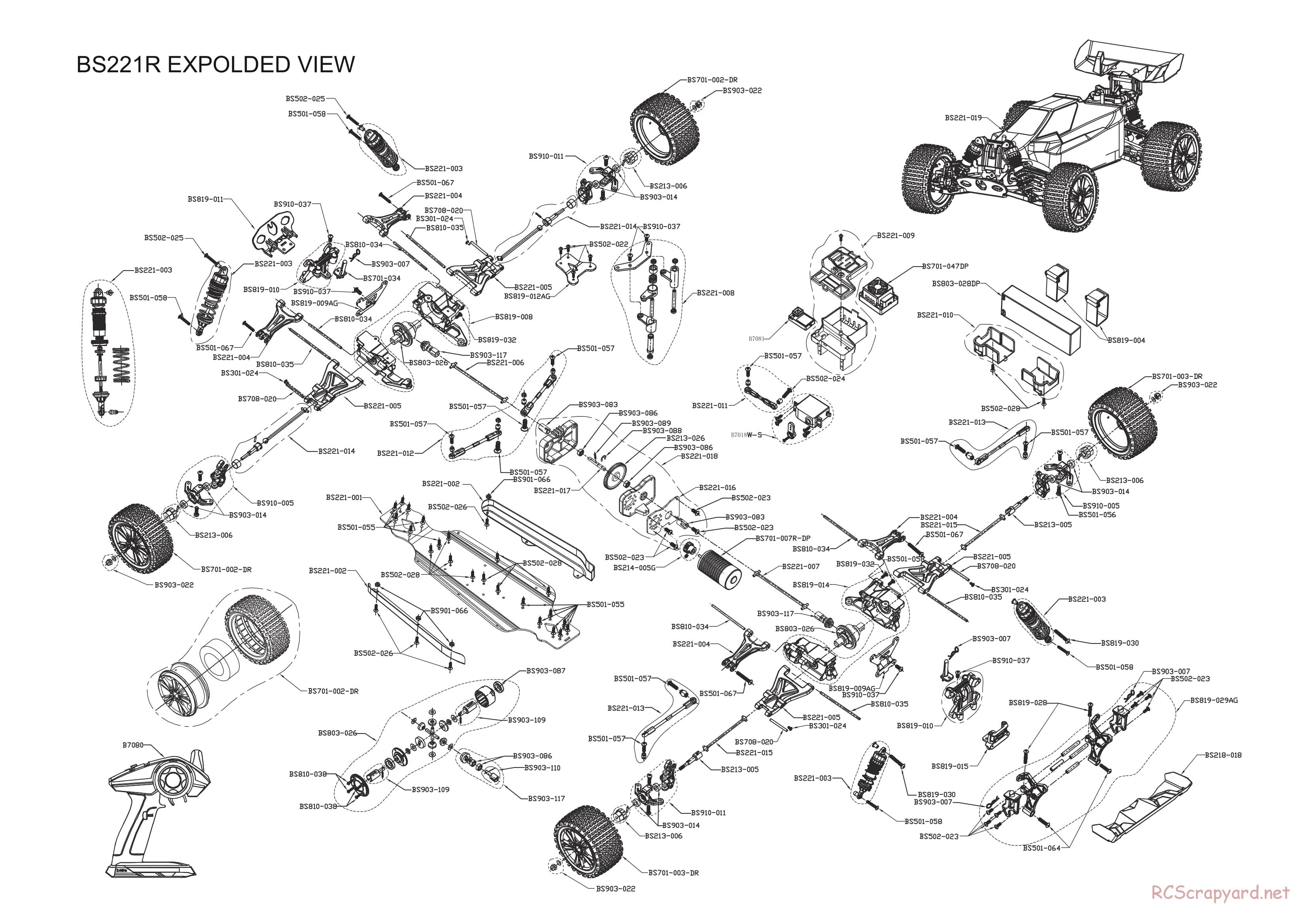 BSD Racing - BS221R - Exploded View - Page 1