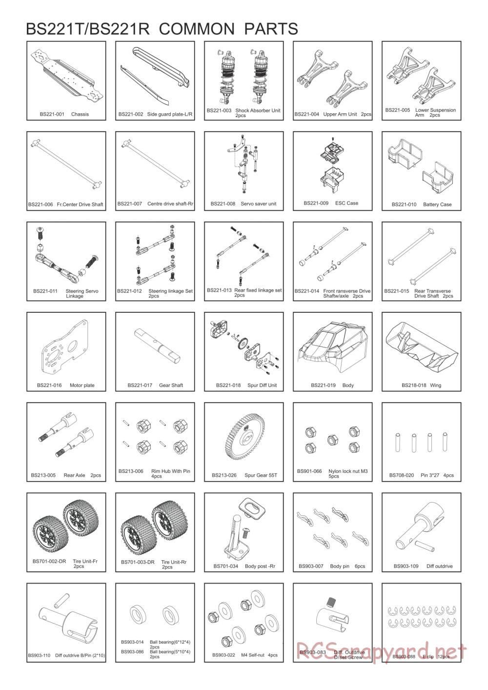 BSD Racing - BS221R / BS221T - Parts List - Page 2