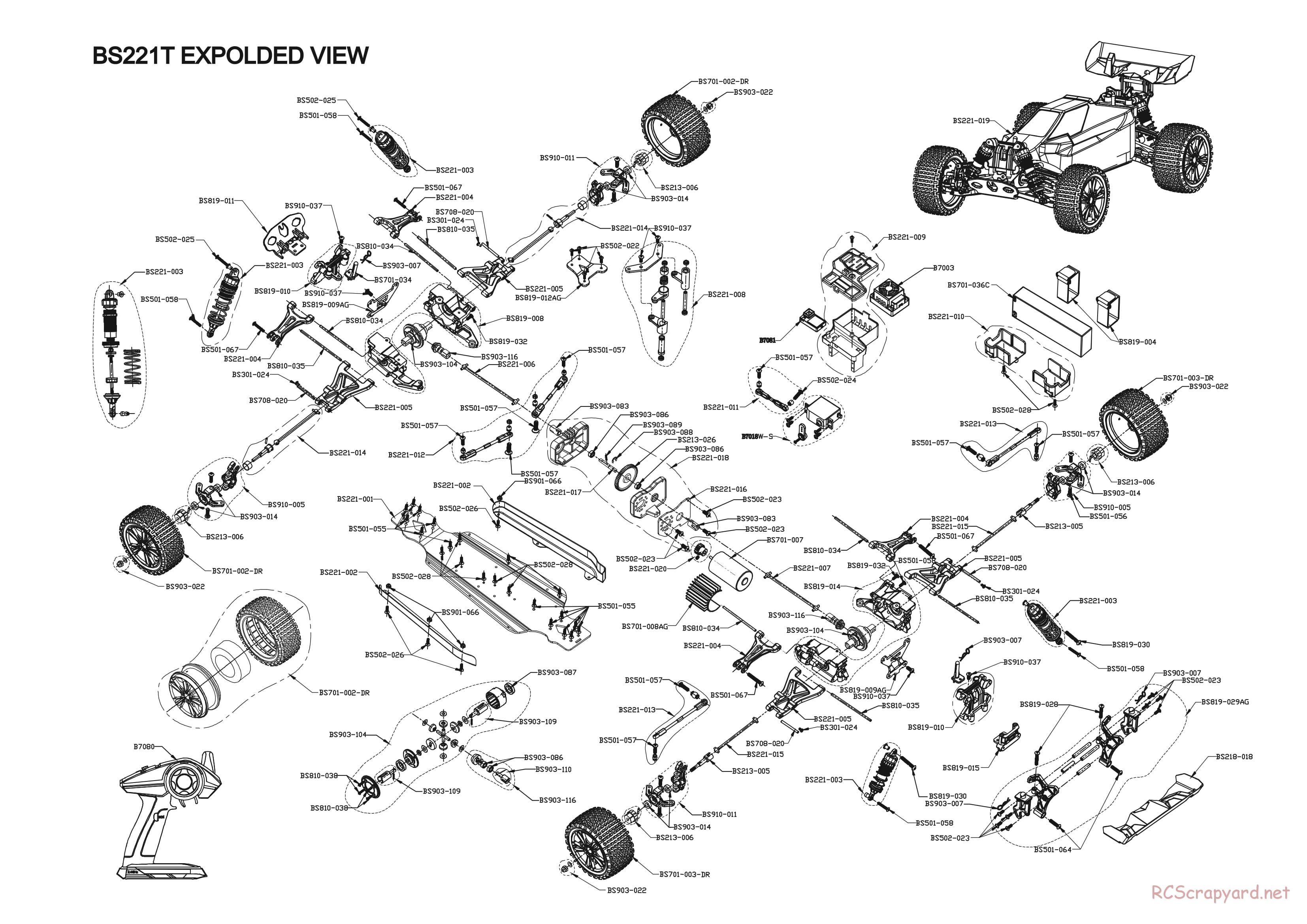 BSD Racing - BS221T - Exploded View - Page 1